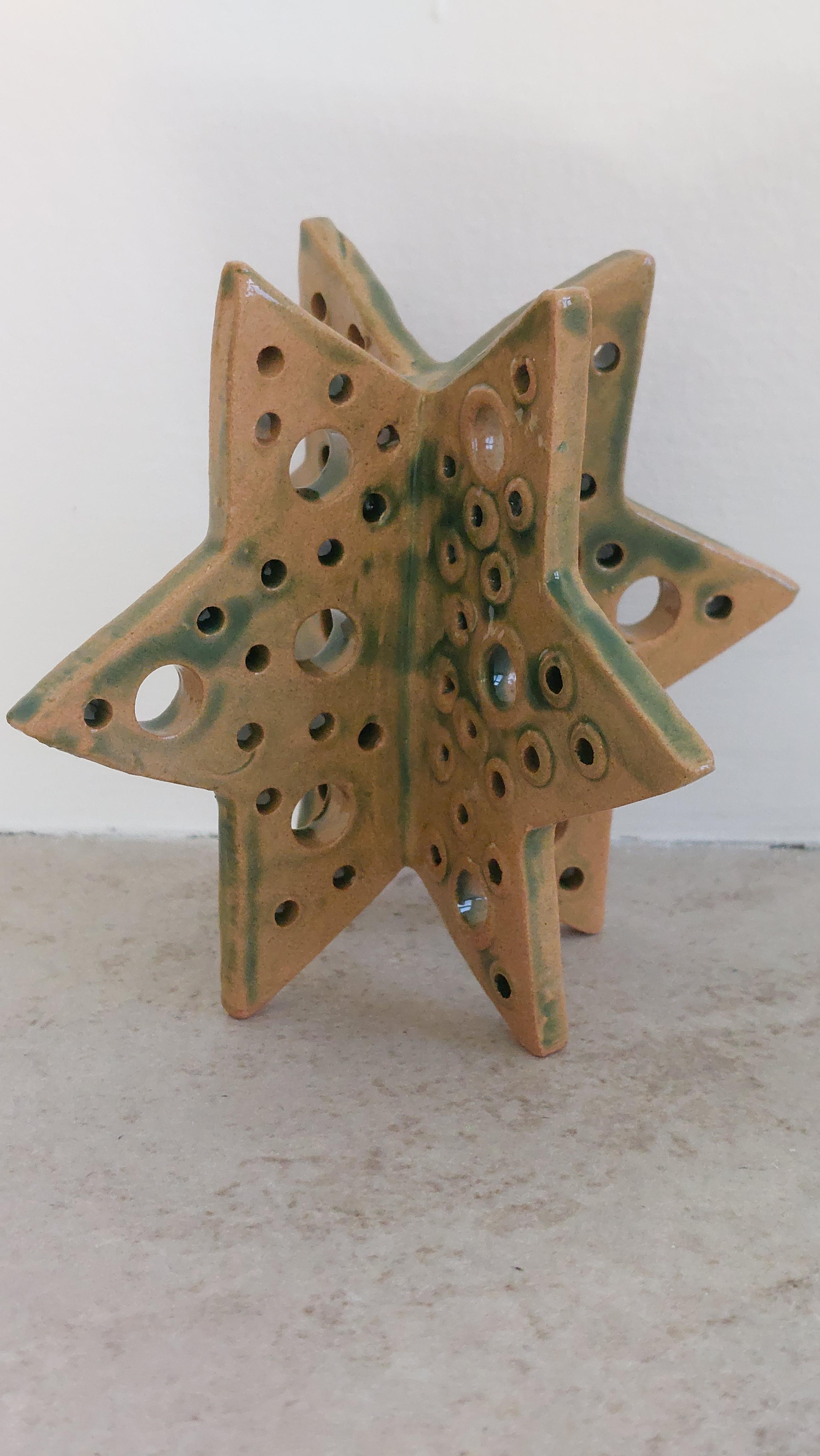 Keramika malá glazovaná 6166 Hvězda zelená